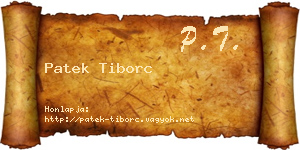 Patek Tiborc névjegykártya